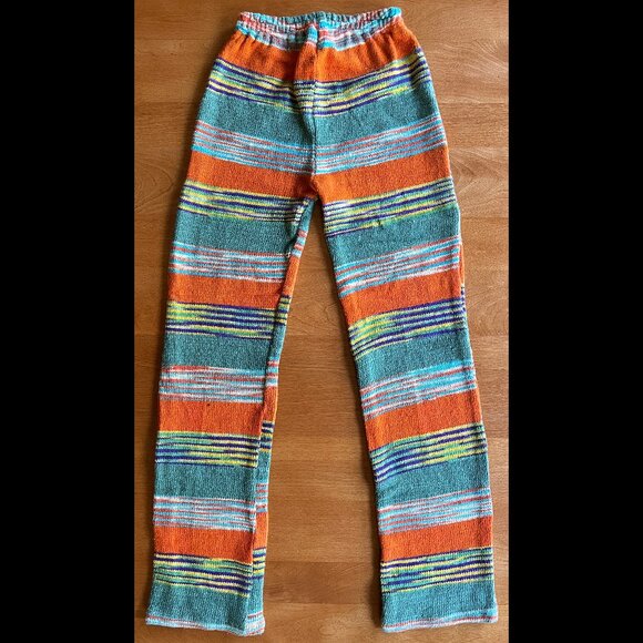 knitted cotton striped sweater leggings bright colors XS - Picture 4 of 9